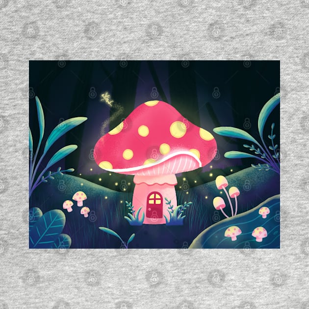 Mushroom House in a Magical World by lisanisafazrin